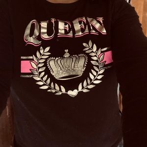 Long sleeved Black & Gold QUEEN Top / Shirt- BNWT